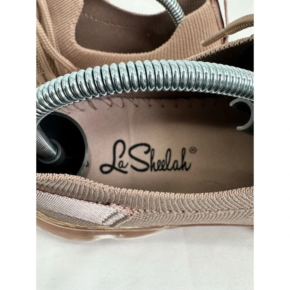 LA SHEELAH‎ Mauve Flow 19 Sneaker Stretch Elastic Mesh Air Bubble Cushion Size 8